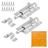 2pcs 3inch With Screws Bedroom Sliding Lock Stainless Steel Latch Modern Gate Furniture Door Bolt Toilet Shed Easy Install Door Hardware Locks Metal f