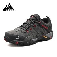 HIKEUP Mens Hiking Shoes Suede Leather Outdoor Shoes Wear-resistant Men Trekking Walking Hunting Tactical Sneakers