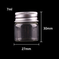 Wholesale 7ml 12ml 20ml 25ml Transparent Glass Spice Bottles Jars Vials Terrarium with Silver Screw Cap Lid Wedding Crafts 50pcs