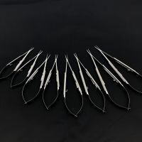 Stainless Steel Straight Curved Castroviejo Needle Holder With/ Without Lock Needle Holding Pliers Ophthalmic Dental Forceps