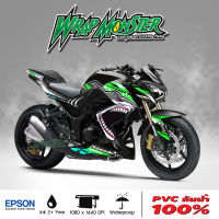 สติ๊กเกอร์แต่งลายรถ Kawasaki Z250, Z300 รอบคัน ลาย ฉลาม