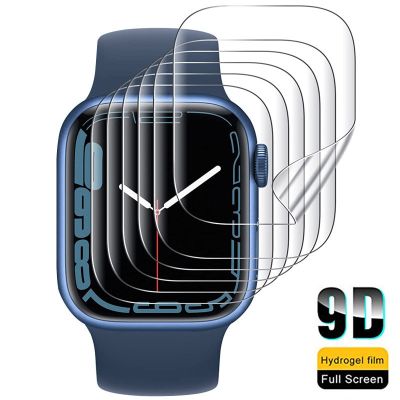 Screen Protector Clear Full Protective Hydrogel Film for Apple Watch 45MM 41MM 40MM 44MM Not Glass iWatch 7 6 SE 5 4 3 38MM 42MM Screen Protectors
