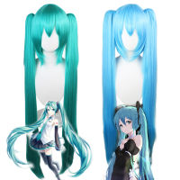 Hatsune cos วิกผม Hatsune Miku miku วิกผมตัวละครอะนิเมะ กิ๊บติดปากเสือสีน้ำเงินหางม้าคู่ผมตรง