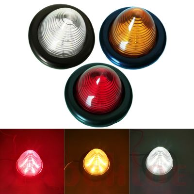 2Pcs Truck Side Lights Round Trailer Lantern 12V 24V Car Side Marker Light Turn Signal Clearance Lamp Amber White Red