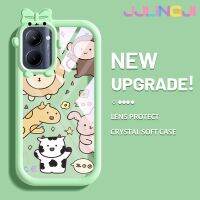 Jjlingji เคสสำหรับ Realme C33 C33 2023ตุ๊กตาการ์ตูนน่ารักโบว์เล็กๆน้อยๆมอนสเตอร์ที่สร้างสรรค์เคสโทรศัพท์กันกระแทกแบบใสนิ่มรวมทั้งหมดเคสกล้องฝาครอบป้องกันง่าย