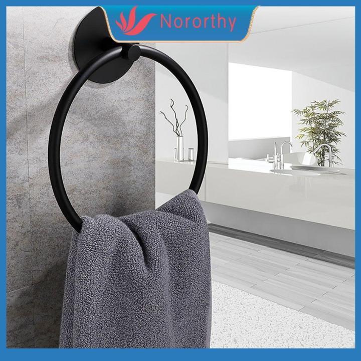 Matte Black Stainless Steel Bath Towel Holder Hand Towel Ring
