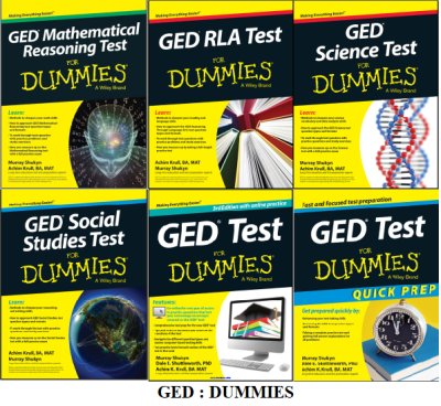 GEDถูกสุด💕ชุดรวม GED DUMMIES : GED Mathematical Reasoning,GED RLA,GED Science,GED Social Studies,GED Test