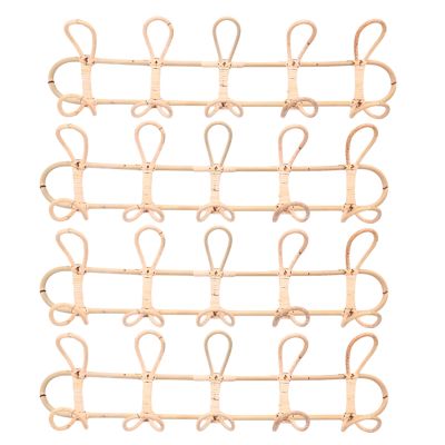 4X Large Rattan Wall Hooks Clothes Hat Hanging Hook Crochet Cloth Holder Organizer Hangers Decor for Home Decor
