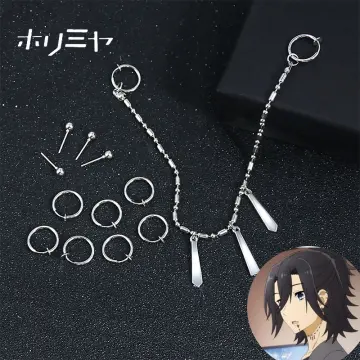 Anime Horimiya Miyamura Izumi Earrings Lip Stud Titanium Steel