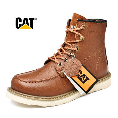 Caterpillar Men Classic Cowhide (ของแท้) รองเท้าสบายๆ Soft-Toe รองเท้าสำหรับทำงานรองเท้า