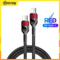 RYRA สายข้อมูล PD 100W 5A ที่ชาร์จไฟรวดเร็ว USB Type C ไปเป็น Type C สาย Thunderbolt สายเคเบิลสำหรับ Xiaomi Samsung Macbook 0.5M/1M/2M