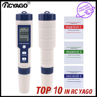 RCYAGOพืชสวน5 In1 PH Meter & เครื่องวัดสารละลายPh/Tds/Ec/ความเค็ม/อุณหภูมิวัดคุณภาพน้ำปากกา