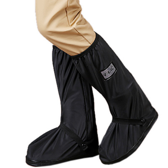 Rain boots man waterproof thickened sole outdoor cycling hiking black pvc - ảnh sản phẩm 5