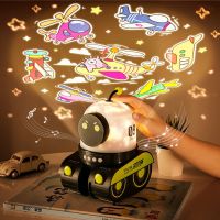 Robot Starry Sky Projector Night Light With Music USB Rechargeable Rotate LED Lamp Colorful Star Baby Gift Night Lights