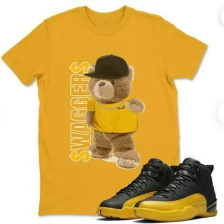 black and yellow jordan 12 shirt