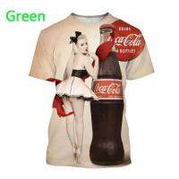 Coca-Cola Coke Cool Red Hiphop 3D Print Women Men 2023 Summer Shirt Casual short sleeve 44