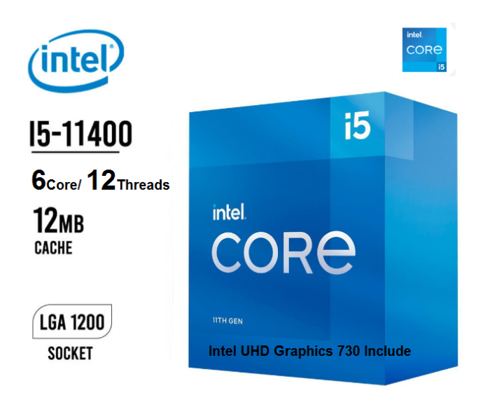 INTEL CORE i5-11400 up to 4.3GHz Socket 1200 Core i5 11400 4.4G