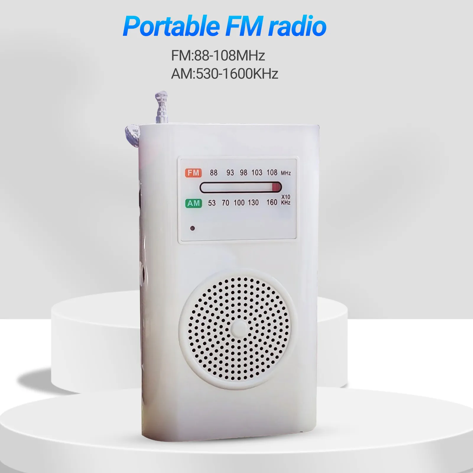 AM FM Radio Handheld Stable Signal White AA Battery Operated Portable Radio  for Emergency Use Pocket Radio Powerful | Lazada PH