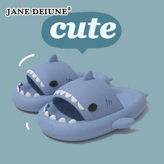 Jane deiune dép nam dép cá mập phổ biến dép lê cha mẹ và trẻ em dép tình - ảnh sản phẩm 1