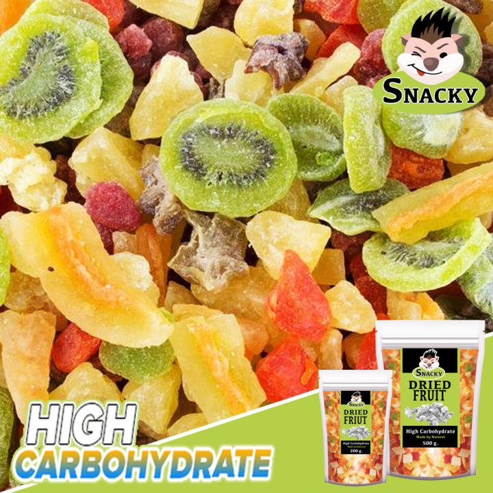 snacky-dried-fruit-สแนคกี้ฟิต-ผลไม้อบแห้ง-เกรดพรีเมี่ยม-คาร์โบไฮเดตรสูง-สำหรับ-นก-กระรอก-ชิลชิล่า-หนูแฮมสเตอร์-ลิง-ขนาดอิ่มพอดี-500-กรัม-ถุง