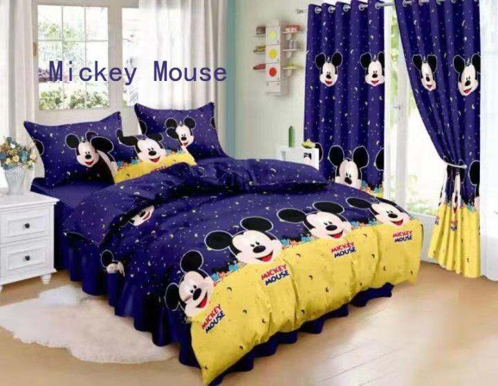 【COD】 New Mickey Mouse Bed Sheet 3 In 1 Set Beddings Home Living Single