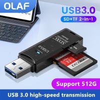 USB Olaf 3.0เครื่องอ่านการ์ด2 In 1 USB 2.0ไปยัง SD Micro การ์ดความจำอะแดปเตอร์เมมโมรี่การ์ดสำหรับพีซีแล็ปท็อปอุปกรณ์เสริมการ์ดแฟลชไดรฟ์เครื่องอ่านการ์ด