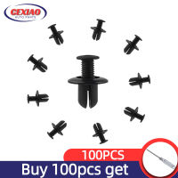 100Pcs คลิป8Mm Hole Auto Fasteners Retainer Push Pin ประตู Rivet คลิปพลาสติกรัดสีดำรถยนต์เรียงรายฝาครอบ Barbs Rivet