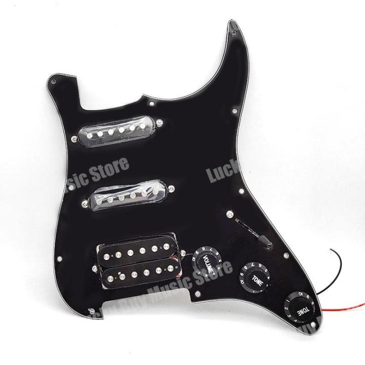 ชุดประกอบแผ่นขีดข่วนแบบมีสายโหลด-ssh-pickguard-กีตาร์ไฟฟ้าหลายสีและสีดำ