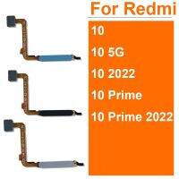 เซ็นเซอร์ตรวจสอบลายนิ้วมือสายยืดหยุ่นสำหรับ Xiaomi Redmi 10 Redmi 10 Prime 2022 5G พิมพ์ลายนิ้วมือปุ่มเปิด/ปิดไอโฟนปุ่มบ้านเฟล็กซ์ริบบอนสัมผัส