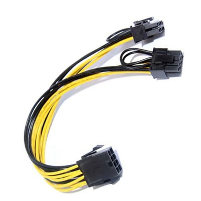 ”【；【-= Power CPU 8P To Graphics Card Dual 6+2 Power Supply Cable 20Cm Adapter Cable