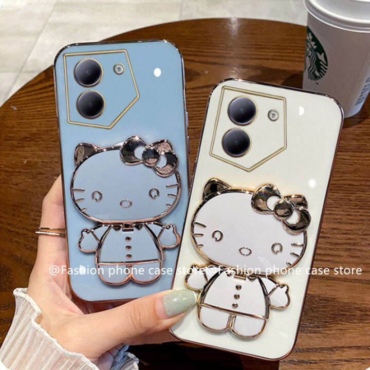 phone-case-เคส-tecno-camon-20-pro-19-pro-19-neo-camon-18-18t-18p-4g-5g-เคสชุบขนมลายการ์ตูน-hello-kitty-น่ารักพร้อมที่วางโทรศัพท์กระจกพกพา-tecno-camon19-camon20-pro-4g-5g-2023