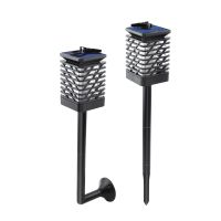 Outdoor Solar Lanterns LED Waterproof Garden Lamp,Flickering Flame Decorative Garden Lights with Wall Mount&amp;Ground Spike