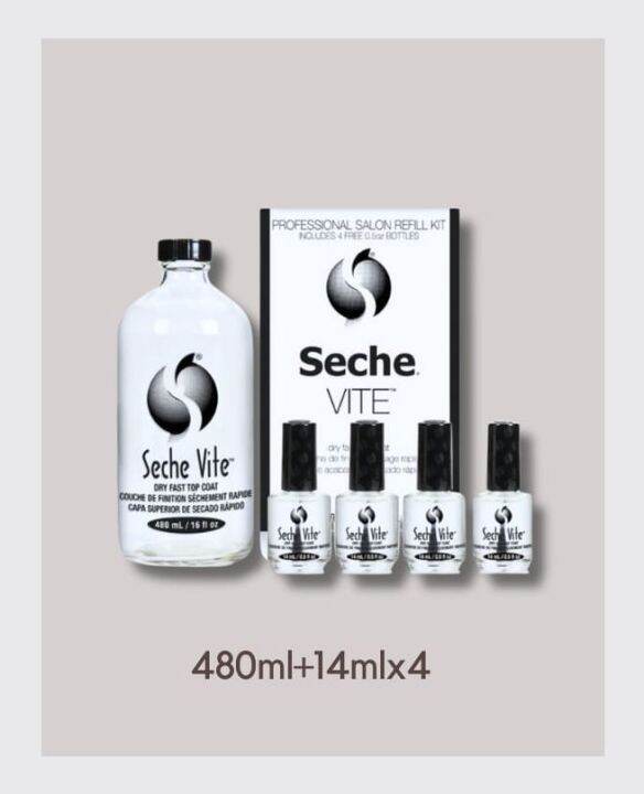 🎀Pre Order🎀 Big Size Value 👍👍Seche Fast Dry Top Coat Salon Set 1X