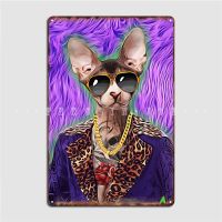 Funny Pimp Cat แผ่นโลหะโปสเตอร์เหมาะสำหรับห้องครัวและห้องนั่งเล่นส่วนบุคคล Wall Decor ป้ายดีบุก Poster