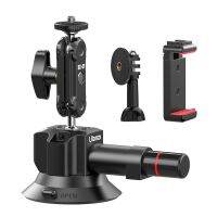 Ulanzi SC-01 3" Suction Cup Mount for GoPro Hero 11/10/9/8 i Phone 14/13/12 Suction Camera Dual Ballheads 1kg Payload Phone Clip Clamps