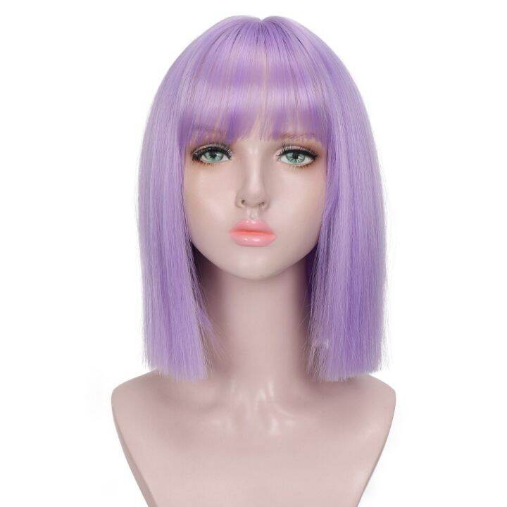 ailiade-11-5-inch-synthetic-short-straight-bob-wig-with-bang-heat-resistant-ombre-pink-lolita-cosplay-wigs-for-women-daily-hair