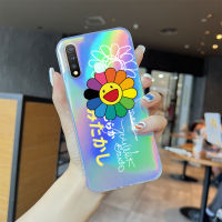 เคสโทรศัพท์สำหรับ Vivo Y02 Vivo Y22 Y19 Y76 Y35 5G เคสโทรศัพท์สลายเลเซอร์ลายดอกทานตะวันดอกไม้สายรุ้งใสขอบบางเฉียบ TPU นุ่มเฉียบเคสกันกระแทกมีสีสันปลอกเคสบัตรเลเซอร์ในตัว