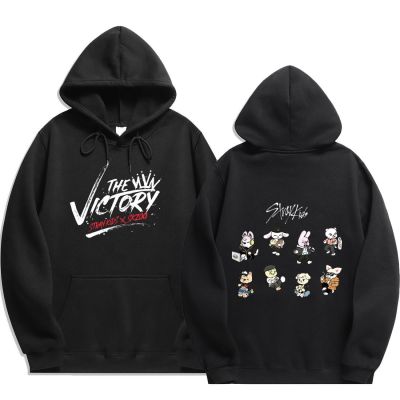 THE VICTORY Stray x SKZOO /Men Hoodie Sweatshirt Streetwear Hip Hop Pullover Hooded Jacket Male Casual Sportswear Size XS-4XL