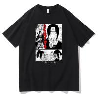 เสื้อยืดนารูโตะ Uchiha Itachi พิมพ์ลายเสื้อยืดสไตล์ญี่ปุ่นฤดูร้อนหลวมสบายๆสไตล์ เสื้อยืดลายกราฟฟิก เสื้อยืดคอตตอน เสื้อยืดพิมพ์ลาย S-5XL