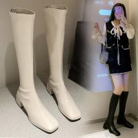 COD dsdgfhgfsdsss Over-The-Knee Boots Womens Thick Heel Fashion Elastic Boots Show Thin Legs Long Knight Boots Long Boots过膝靴女粗跟时尚弹力靴显瘦显腿长骑士靴长靴子