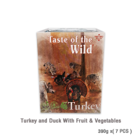 [ส่งฟรี] [7PCS]Taste of The Wild Tray Turkey and Duck With Fruit Vegetables เทสต์ออฟเดอะไวลด์อาหารเปียกแบบถาดรสไก่งวง390g rch-1