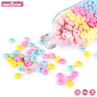 30100300700Pcs 12มม. ซิลิโคน Lentil ลูกปัด BPA ฟรี DIY Pacifier Chain อุปกรณ์เสริม Oral Care Teether Baby Teething ลูกปัด