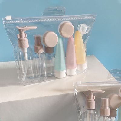 【CW】 Refillable Perfume Bottle Set Spray Shampoo Shower Gel Tube Bottling