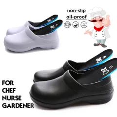 Buy IKCSHOE Flat Chef Non-Slip Safety Oil Water Resistant Casual Clog Shoe  for Women and Men (35) Black at .in