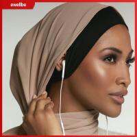 EWELLBE สำหรับ hijabs หมวกผ้าโพกหัว พร้อมส่ง หมวกผ้าพันคออิสลาม หมวกคลุมฮิญาบ ฮิญาบของผู้หญิง ใต้ฝามีรูหู