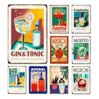 Classical Cocktail Metal Sign Retro Decor Vintage Tin Plaque Plate Wall Posters Kitchen Bar Cafe Room Home Iron Drink