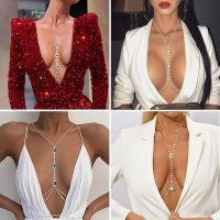 Sexy Rhinestone Chains Chest Chain Harness Waist Chain Breast Belly Body Jewelry Necklace For Women Party Clothing Accessories