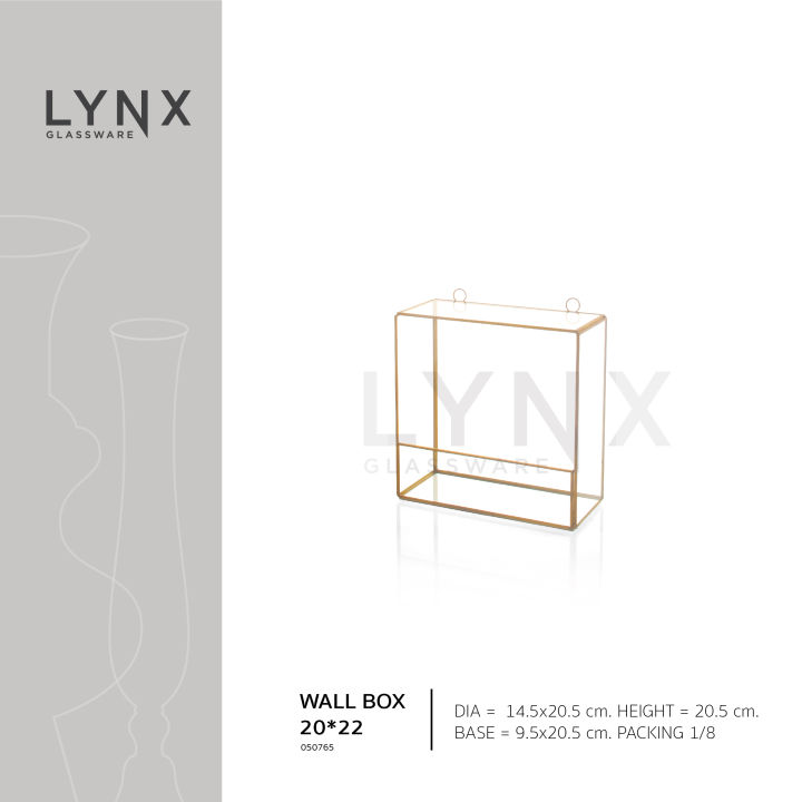 lynx-wall-box-20x22-แจกันกระจก-แจกันแขวน-ทรงสี่เหลี่ยม-ตกแต่งบ้านสมัยใหม่และมีสไตล์-สูง-20-5-ซม-ไม่สามารถใส่น้ำได้