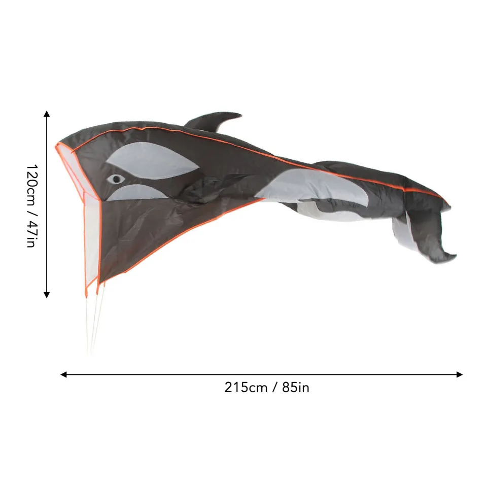 Fancytoy] Unisex 3D Whale Kite Frameless Soft Parafoil Cartoon Animal  Waterproof 3D Frameless Breeze Kite For Beach