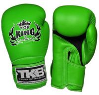 Top King Boxing Gloves Supper air Green 12,14,16 oz. Genuine leather Muay Thai MMA K1 นวมซ้อม ท็อปคิงส์ หนังแท้ ผลิตในประเทศไทย